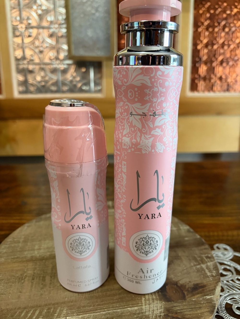 Yara Light Pink SET Floral Air Freshener & Body Spray .. NEW
